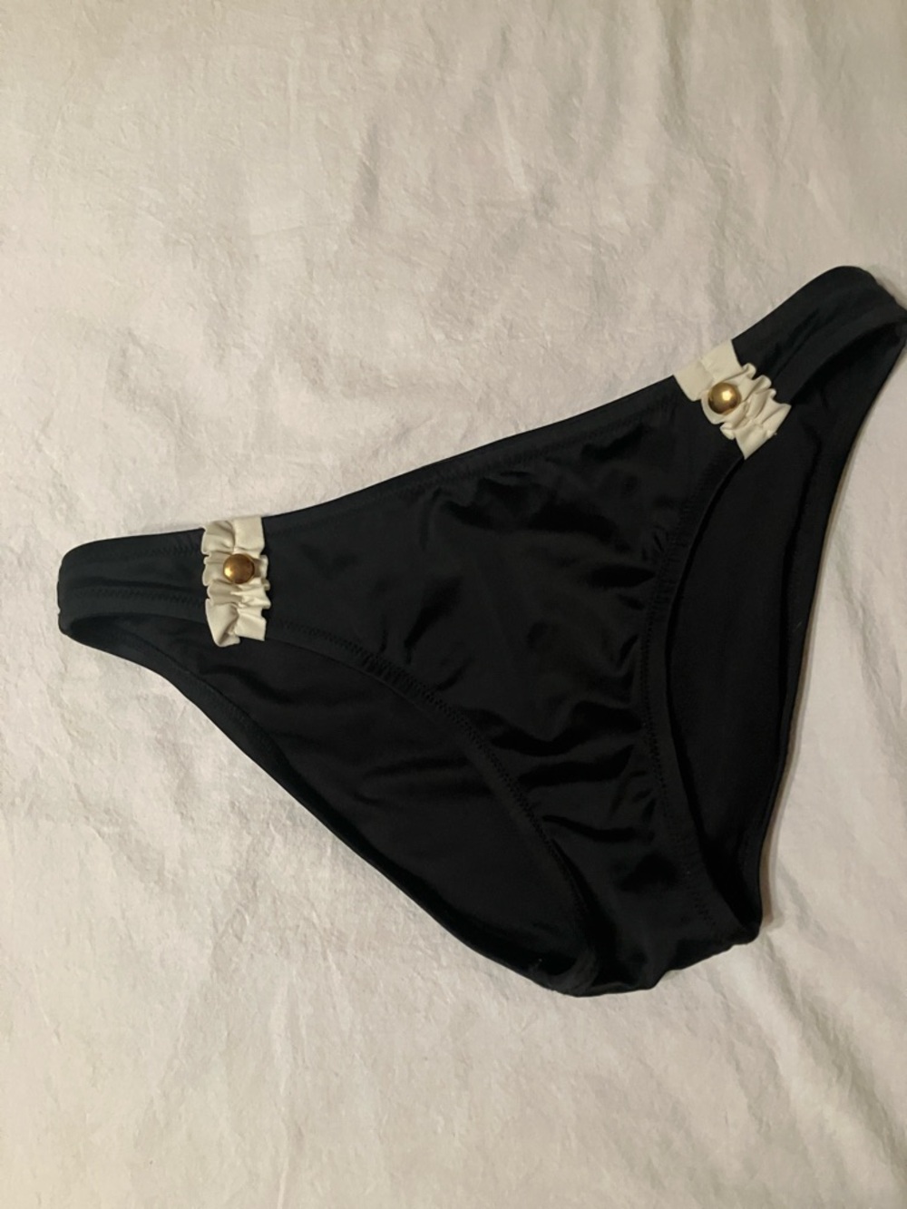 Victoria’s Secret Black Bikini Bottom with Cream Accents